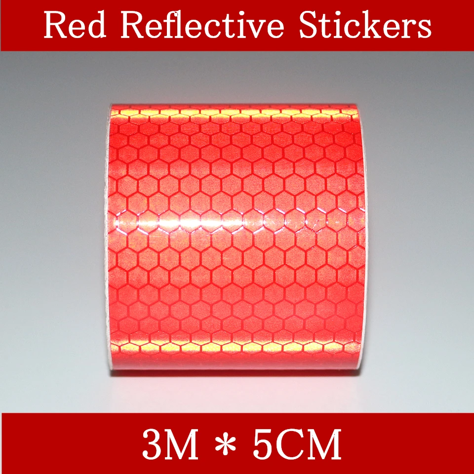 3M*5cm Motorcycle decoration Reflective Adhesive Tape Red Car Stickers   
