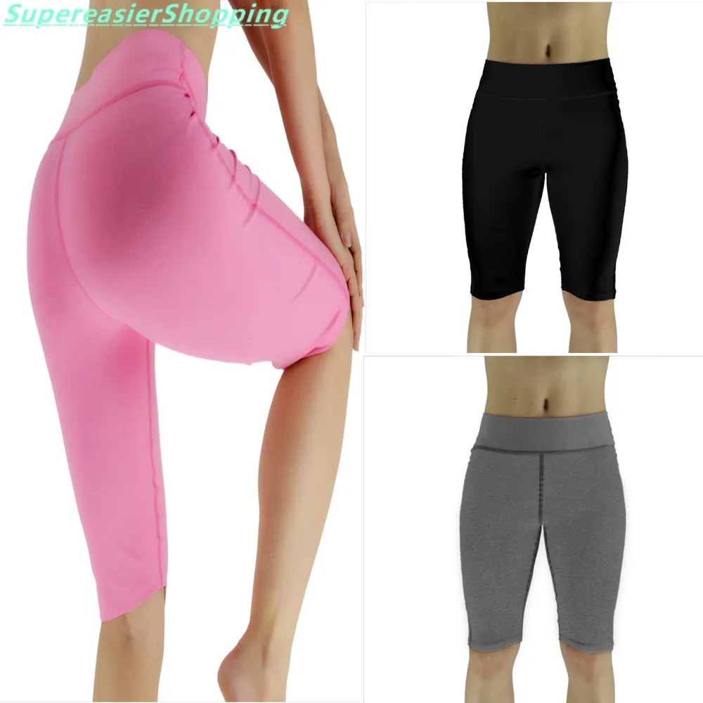 Osne4u Sexy Women Sport Compression Capri Tights Fifth Length Fitness