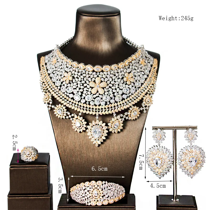 GO6 циркониевые Ювелирные наборы, свадебные ювелирные аксессуары, свадебные ювелирные наборы, женское ожерелье, циркониевое ожерелье, свадебные наборы
