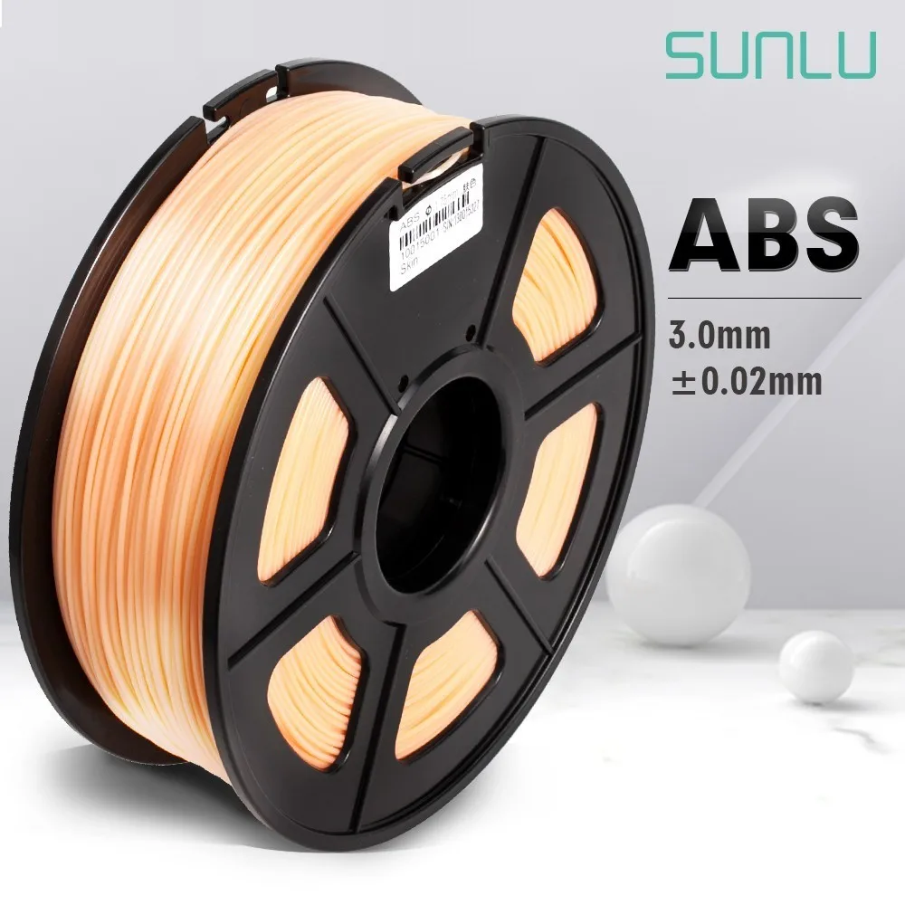

SUNLU Plastic ABS Filament 3.00mm 1kg With Spool 3d Printer ABS Filament For Reprap 3D Extruder Printing Consumable Material
