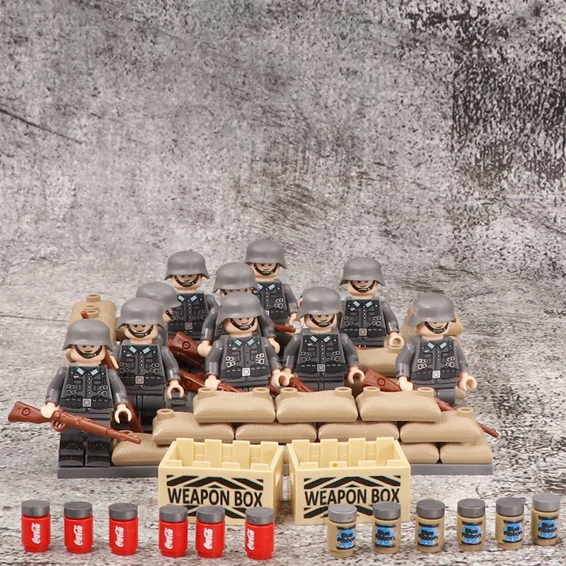 10 шт. солдатское армейское оружие Brinquedos Совместимость Playmobil город военные Мини фигурки строительный блок кирпич оригинальные игрушки