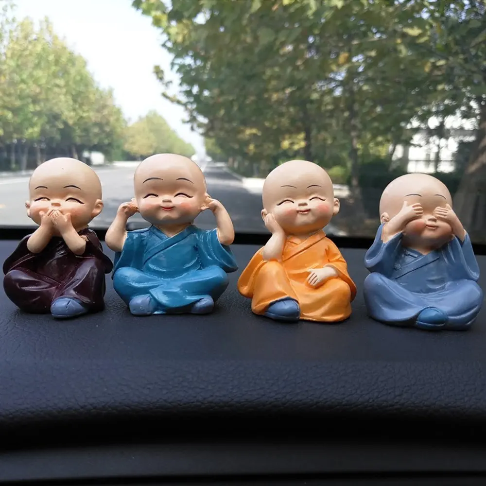 COGEEK-4pcs-set-Car-Decoration-Four-little-Monks-Small-Ornaments-Lovely-Car-Interior-Accessories-Doll-Creative (2)