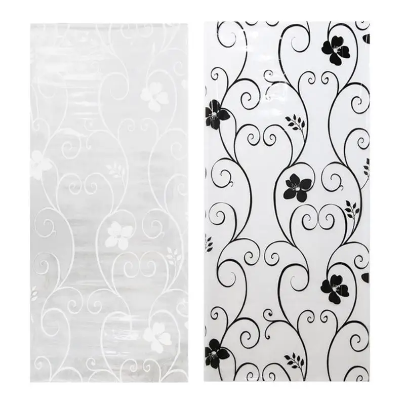 

Frosted Privacy Opaque Glass Window Wall Sticker Glass Decorative Film Wrought Iron Flower Waterproof Beautiful Decor 45*100cm