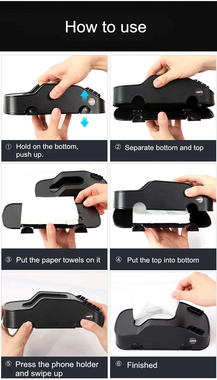 Многофункциональная автомобильная коробка для салфеток, пластиковый держатель для телефона, держатель для карт, зажим в автомобиль, подлокотник, блок, бумажная башня, коробка для хранения, аксессуары для интерьера