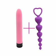 YEMA 2PCS/Set Heart Butt Plug Anal Beads Prostate Massager&Multispeed Magic Wand Vibrator G Stimulate Sex Toys for Women Men