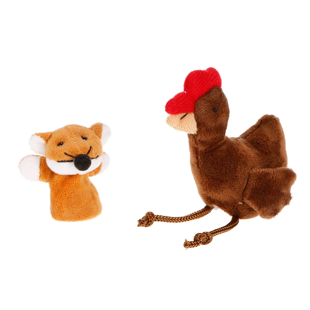 Пальчиковые куклы, детские плюшевые игрушки, сказочная история хитрой лисы и маленькой красной курицы, просвещение образование J75