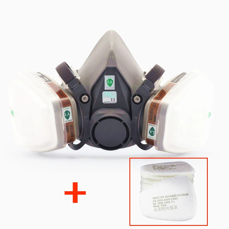 Противогазы 7 компл. тов масок промышленные для химического распыления специальные корпуса головка-износ-тип шт.+ 10 шт. фильтр хлопок