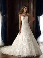 New Arrival Vestido De Noiva Renda Sweetheart A Line Court Train Sleeveless Vintage Lace Wedding Gowns Bridal Dresses