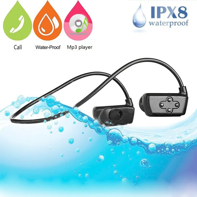 IPX8 водонепроницаемый для Bluetooth беспроводной наушник перезаряжаемый Hands free