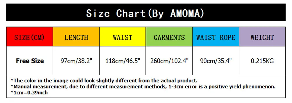 BEZ size chart
