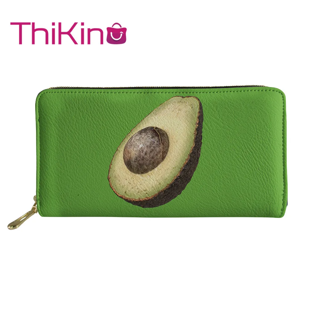 

Thikin Cute Avocado Long Wallet Cool Summer Fruit Zipper Phone Bag for Kawaii Girls Clutch Purse Carteira Handbags Notecase 2019