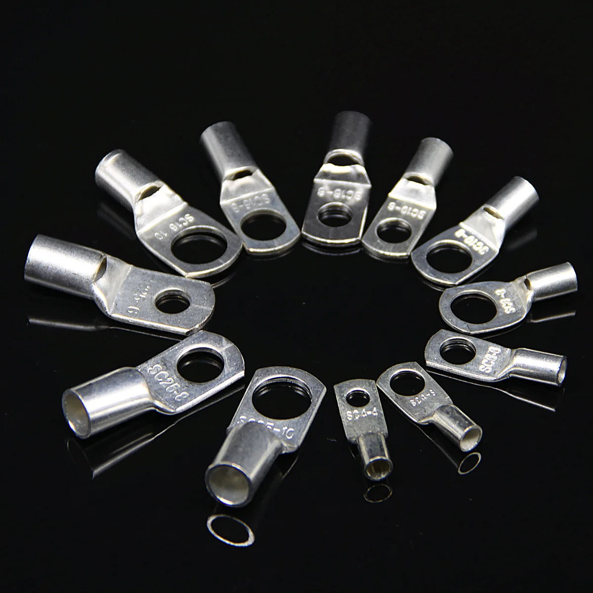 100 CPS Assortment Copper Lug Ring Car Battery Terminals Electrical Wire Crimp Connector With Cover Automotive Kits