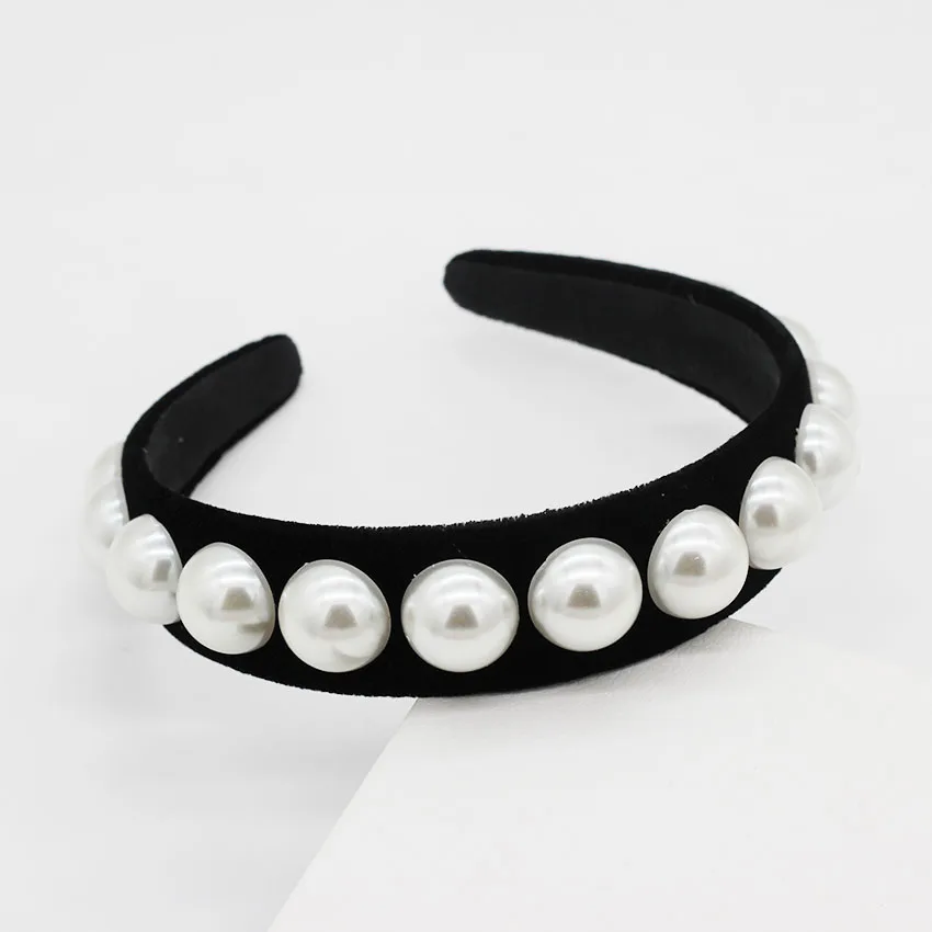 

New Korean version of the simple fashion casual wild headband big round pearl personality with travel street shot headband 961