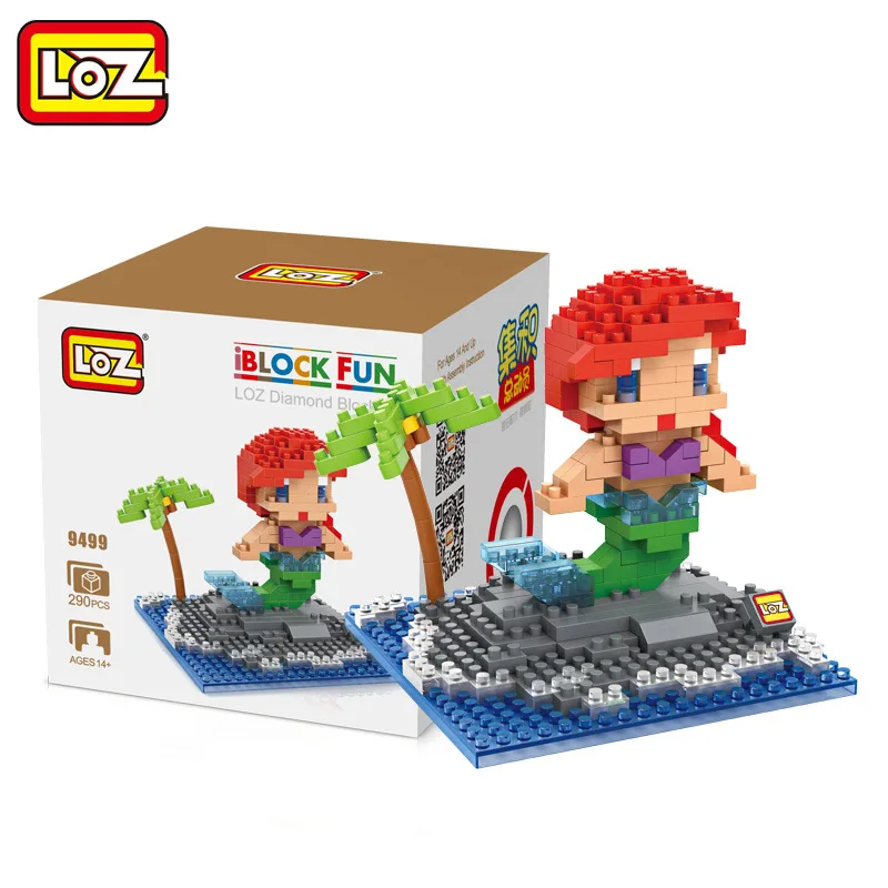Лоз мини-блоки кирпичная игрушка кукла принцесса-русалка маленький остров фигурки строительные блоки игрушка развивающие блоки Набор