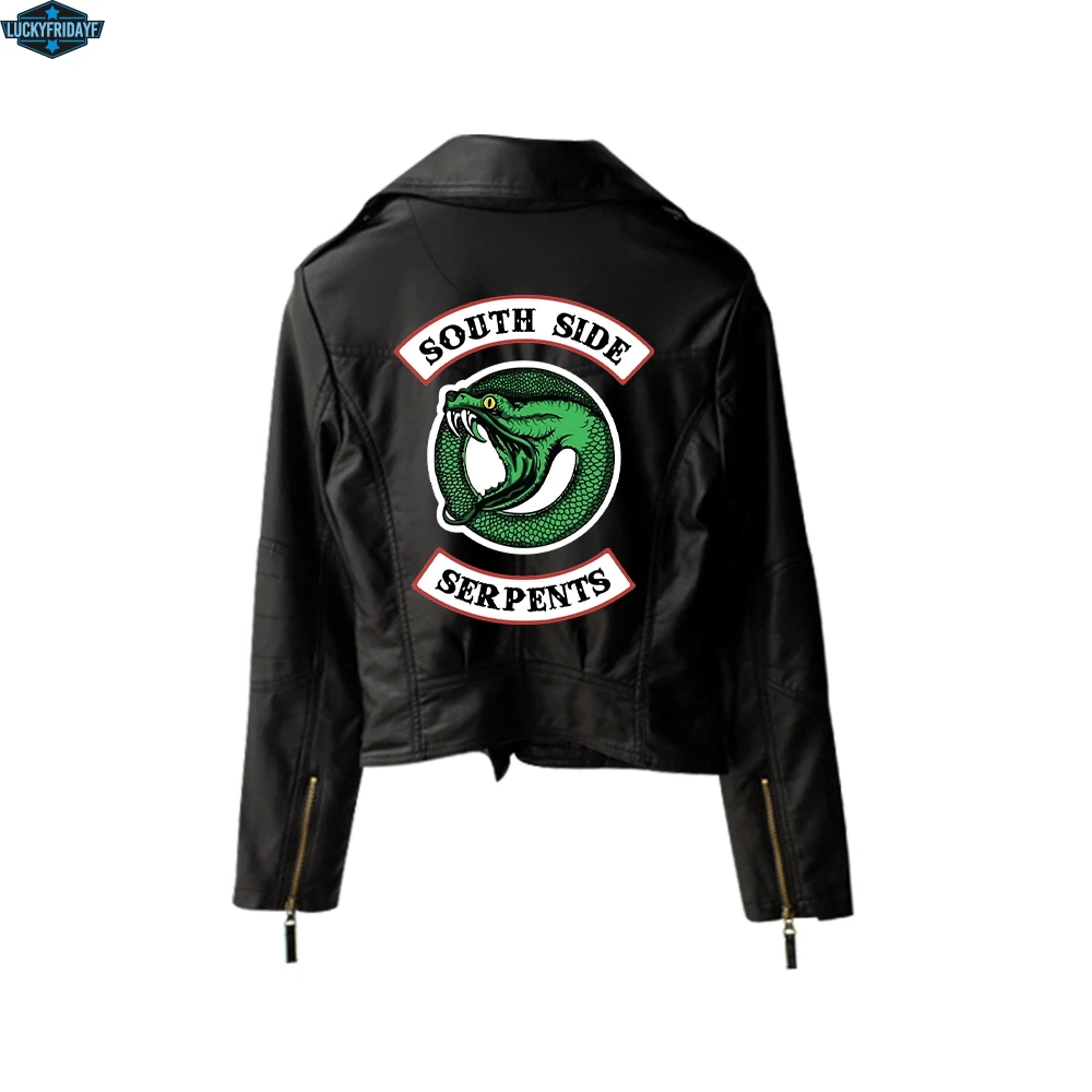 discount  2019 New print Riverdale PU Printed Logo Southside Riverdale Serpents Jackets Women Riverdale Serpe
