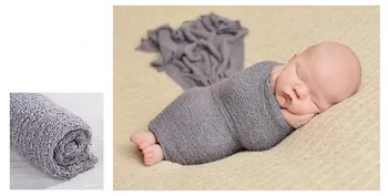 

Newborns Baby Swaddle Warp Receiving Blanket Baby Infant Solid Color Photographic Props Background Baby Elastic Wrapping Clothes