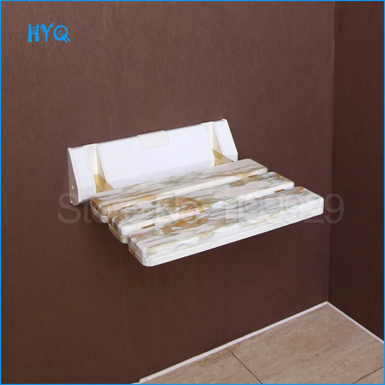 Imitation stone ABS shower stool folding corridor wall chair bathroom seat |