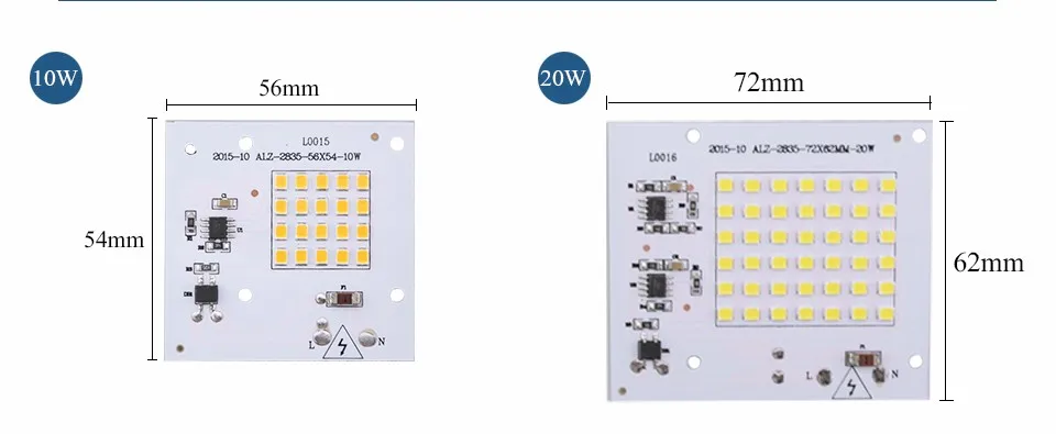 Epistar Smart IC чип SMD 2835 Светодиодные лампы мощностью 10 Вт, 20 Вт, 30 Вт, 50 Вт, 90 полный Мощность светильник ing для удара светодиодный прожектор светильник DIY светильник 220V 230V 240V