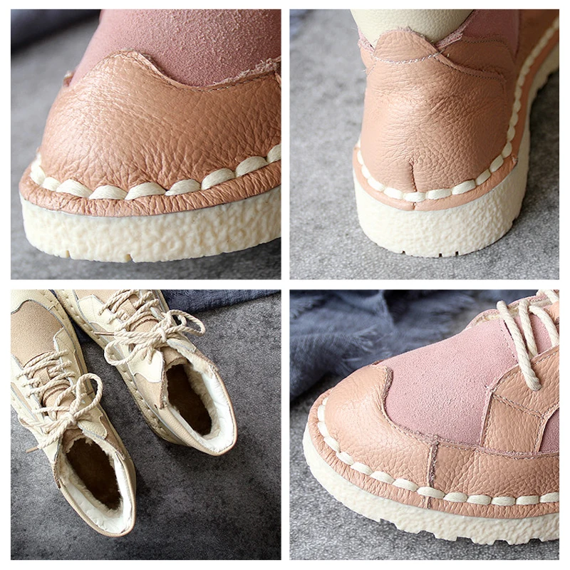 HUIFENGAZURRCS-Hots,2019 winter new pure handmade super soft bottom real cowhide ankle boots, women flat casual boots,3 colors HUIFENGAZURRCS-Hots,2019 winter new pure handmade super soft bottom real cowhide ankle boots, women flat casual boots,3 colors