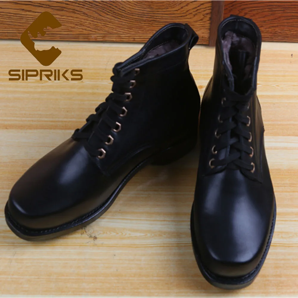 

Sipriks Big Euro Size 36-47 Winter Keep Warm Wool Boots Italian Goodyear Welt Shoes Lace Up Shoes Boots Mens Cowboy Snow Boots