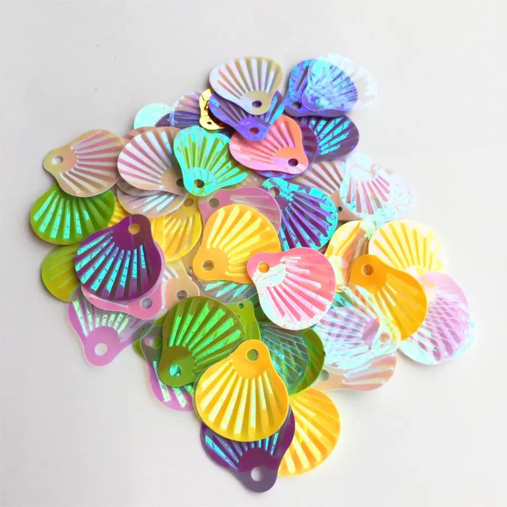 

50g 24mm Big Shell Loose PVC Sequins for Crafts Children Sewing DIY Dress Clothing Accessories Mix AB Colors Assorted Confetti