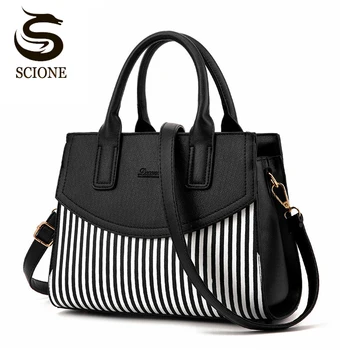 

New Fashion Women Bag PU Leather Striped Crossbody Bags Lady Shoulder Bag Handbags Colorful Evening Bags