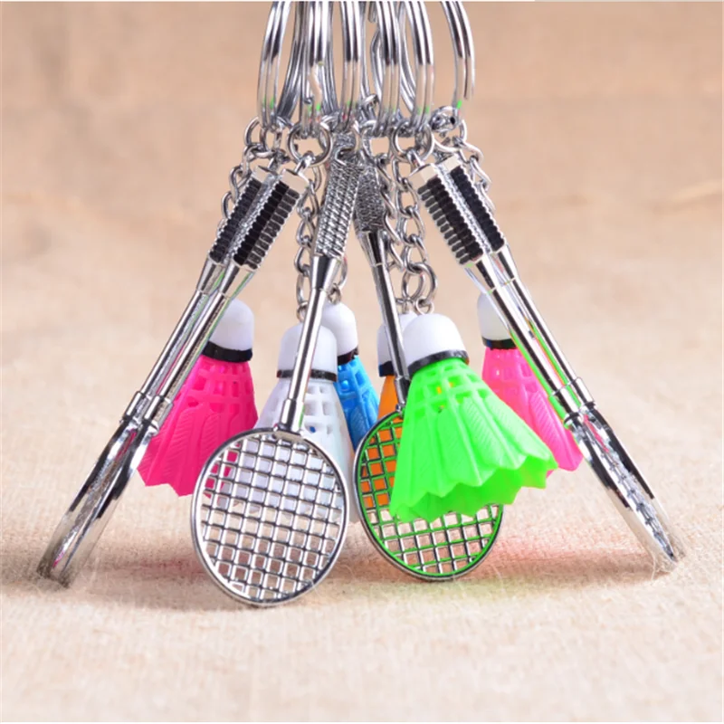 

3D Keychain Holder Ring Mini Badminton Racket Key Chain Sports Keyring Pendant Portable Charm Car Bag keyring Pendant Jewelry