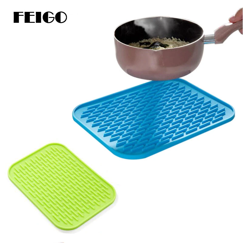 Feigo 1pcs Square Non Slip Heat Resistant Coaster Cushion Place Mat Kitchen Mat Multifunction Pot Holder Table Silicone Mat F499 Mats Pads Aliexpress