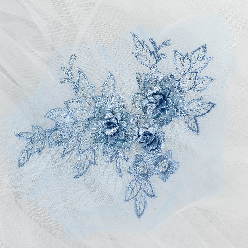 

1pc 15X19cm Embroidery Lace Flower 3D Wedding Lace Applique Clothing Patch Handmade DIY Material