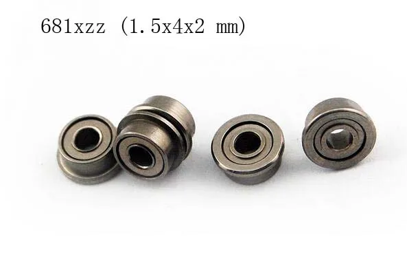 

[10 PCS] F681xzz (1.5x4x2 mm) Metal FLANGE Shielded Ball Bearing Bearings F681xz