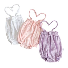 

Summer 2018 Newborn Baby Girl Overalls Button Bodysuits Sleeveless Cotton Girls Jumpsuit Clothing