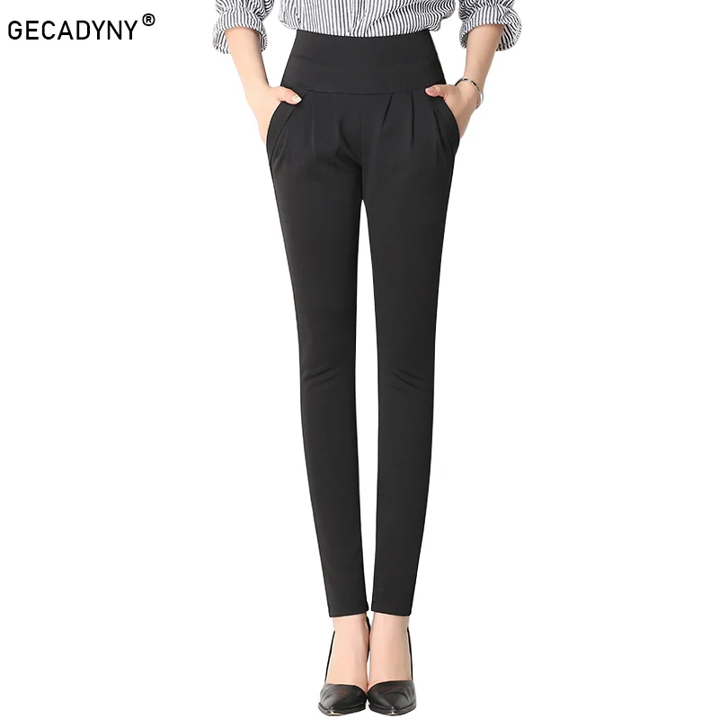 New Fashion Women's Elegant High Waist Casual Harem Pants Ladies Candy ...