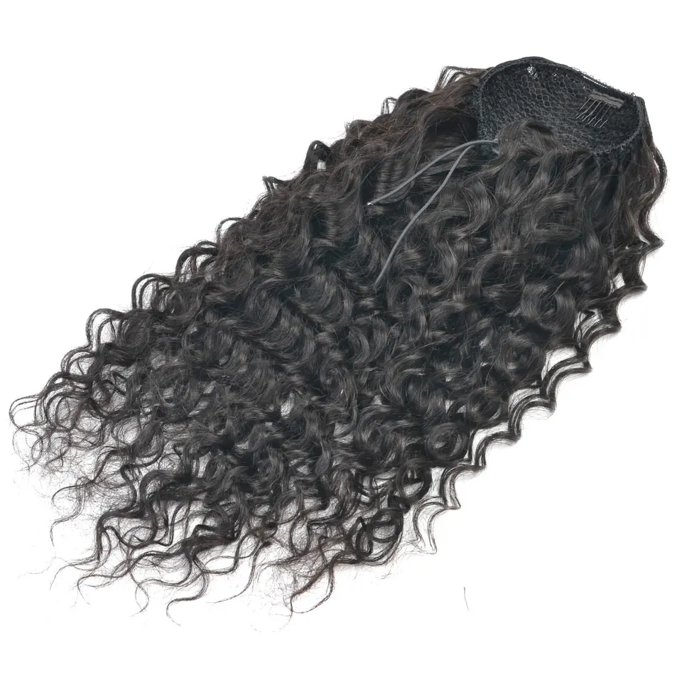 Yvonne итальянские кудрявые шнурки конский хвост человеческие волосы на заколках для наращивания бразильские девственные волосы натуральный цвет 1 шт