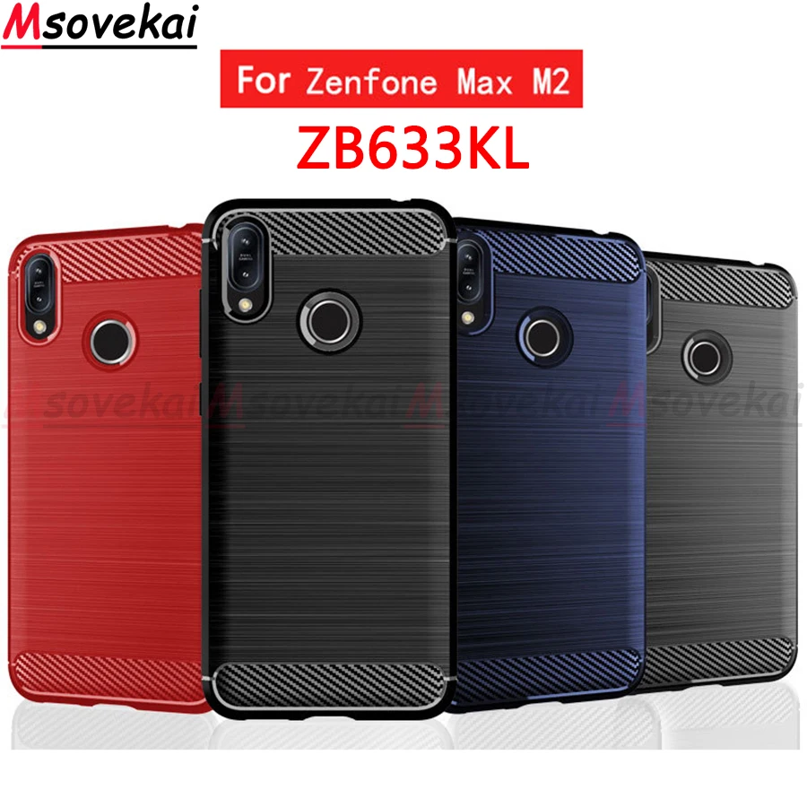 

Carbon Case for ASUS ZenFone Max M2 ZB633KL Case Cover for ASUS ZB633KL 6.26 Silicone Bumper Soft Case ZB633KL Phone Armor Shell