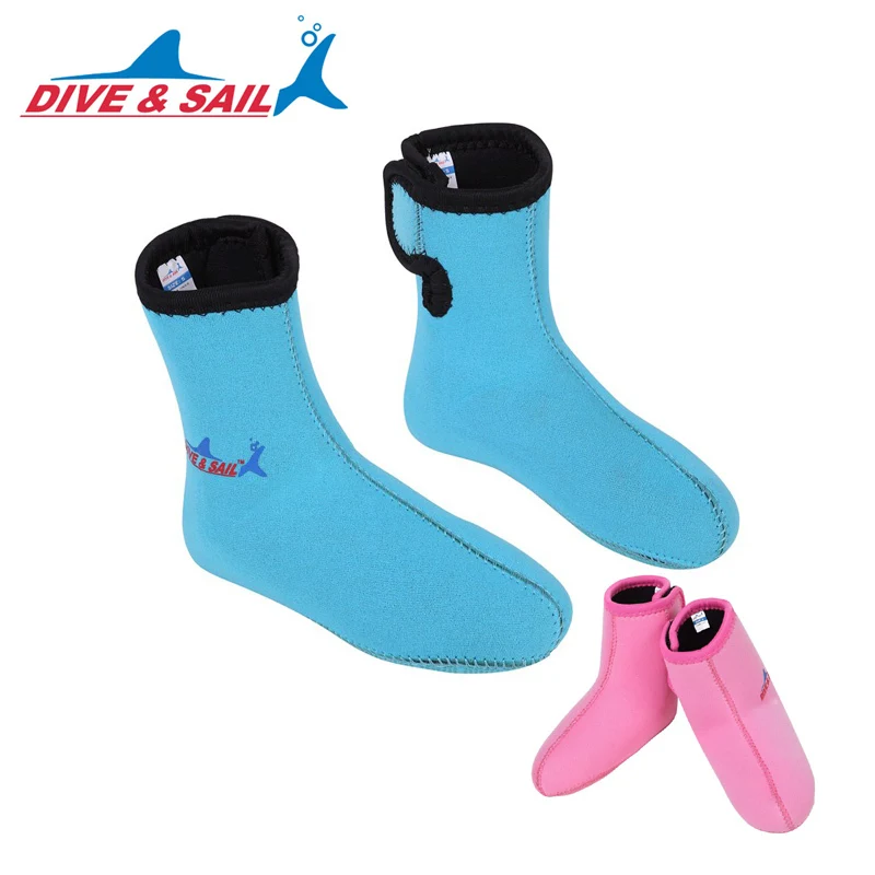 

3mm Neoprene Scuba dive socks Snorkeling shoes Anti slip soles Wetsuit Equipment Prevent hurt Keep warm children's swim Boots