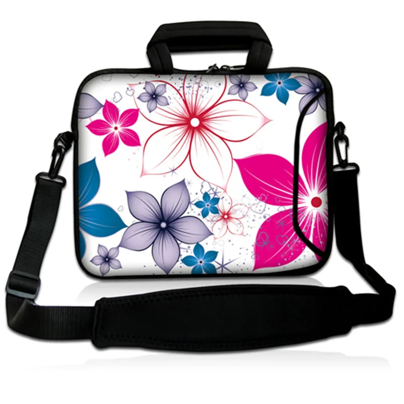 15.6" Flower Laptop Shoulder Bag Case Sleeve With Handle and extra