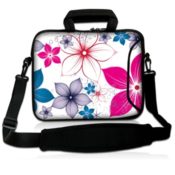 

15.6" Flower Laptop Shoulder Bag Case Sleeve With Handle and extra pocket For 14" 14.1" 15" 15.6 Inch MacBook/Ultrabook/HP/Acer