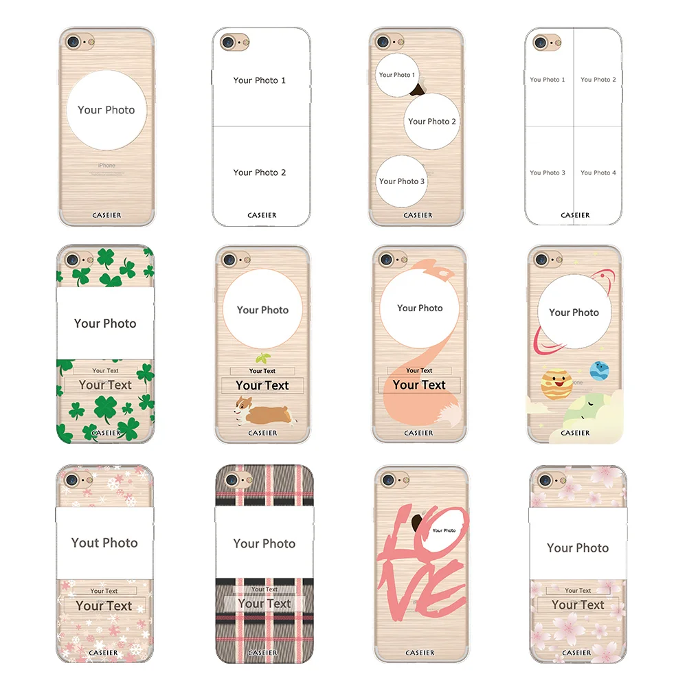CASEIER Phone Case For iPhone X 7 6 6s Plus Soft TPU Accessories For iPhone X 5s 5 4s 6s 7 8 Cases Customized Design Photo Cover