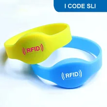 WB01 силиконовый браслет для радиочастотной идентификации с надписью I CODE SLI, RFID браслет NFC чехол для телефона на руку 1 K бит R/W ISO15693 13,56 МГц, I CODE 2