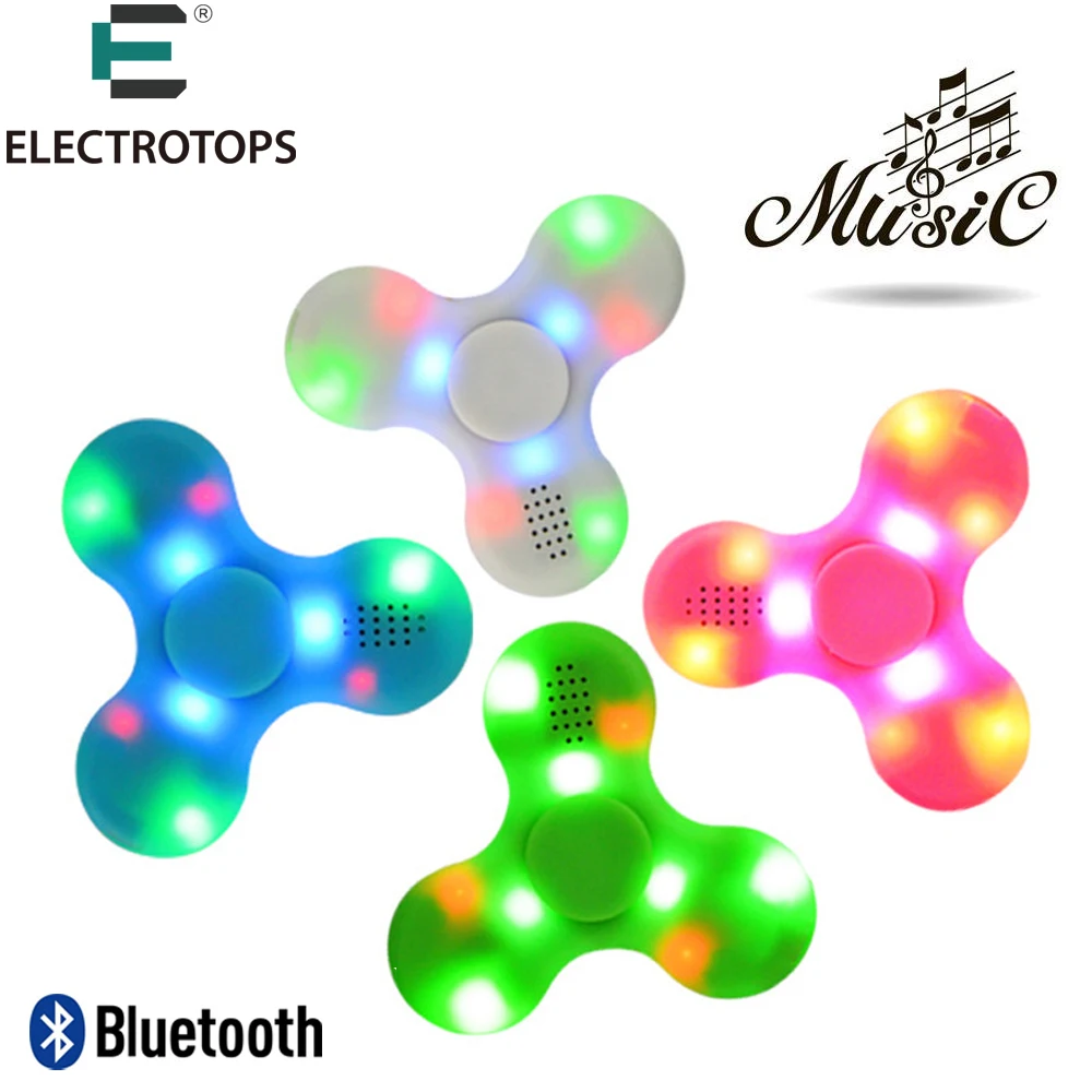 ET Fidget Spinner LED Bluetooth Speaker Hand Spinner Tri Spinning Top