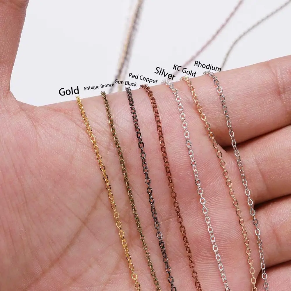 2-5m/Lot 1.2-3.0mm Stainless steel Gold Bulk Necklace Chains Link Chain For  DIY