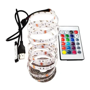 

DC 5V USB 2835 Night light SMD USB LED Strip light Cable LED Light lamp RGB Flexible Tape 1M 2M 3M 4M 5M IR RGB Remote control