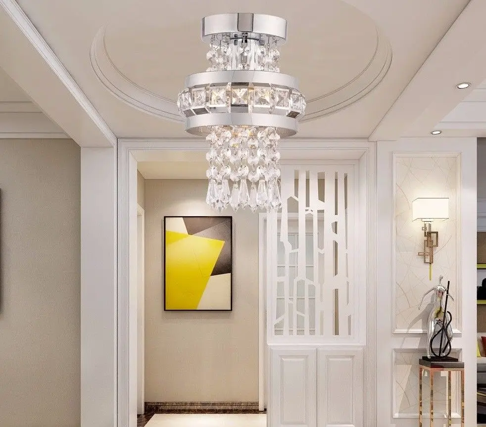 

10W Modern Chrome Crystal Ceiling Lights Lamp Fitting Chandelier for Dining Room Living Room