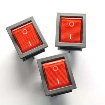 

Red Rocker Switch KCD4-201 4p 2 files illuminated 16A/250V (10pcs)