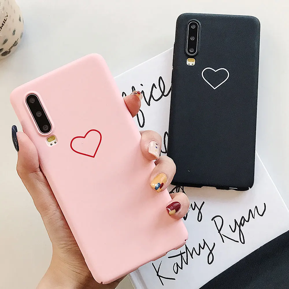 KISSCASE Hard PC Phone Case For Huawei P30 P20 Lite Pro P Smart 2019 Love Heart Cover Honor 8X 9 10 Y7 Y9 |