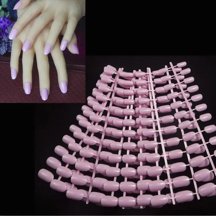 1 лот = 10 комплектов, обнаженные французские акриловые ногти, круглые короткие/квадратные сладкие конфетные накладные ногти, Laidy украшение для пальцев, повседневная одежда, 240 шт - Цвет: Light Pink