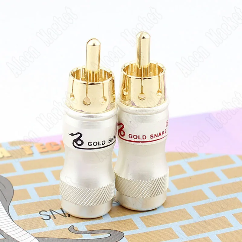 

Ash Blonde Pure Copper RCA Terminal Gold- plated RCA Audio Socket Signal Jack For Goldsnake