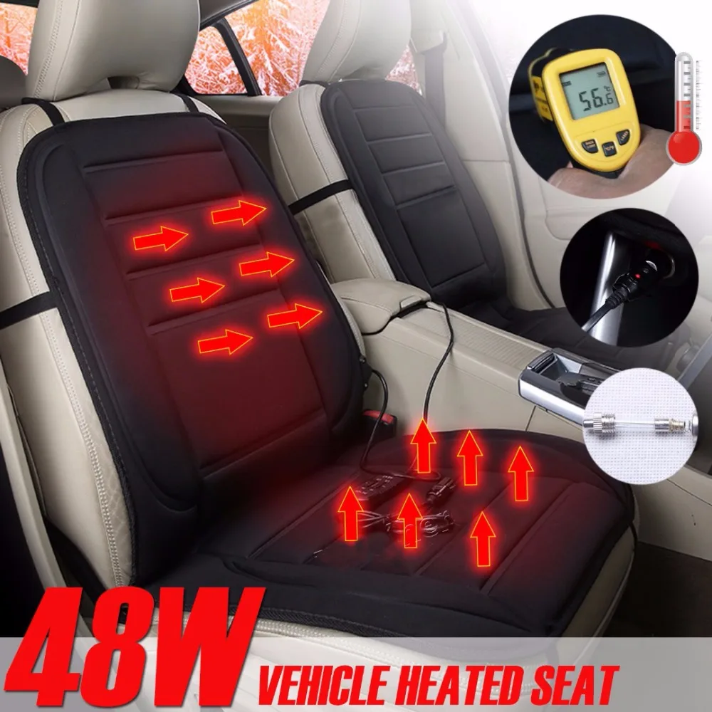 

Winter 12V Car Vehicle Heated Seat Cushion black Heating Pad Winter Warmer Cover monolithic keep warm for universal