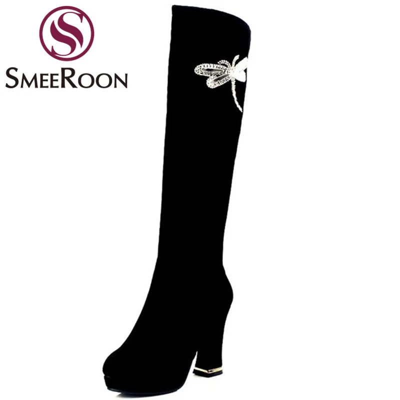 Smeeroon/Лидер продаж Сапоги до колена Модная теплая женская обувь Зимние сапоги из