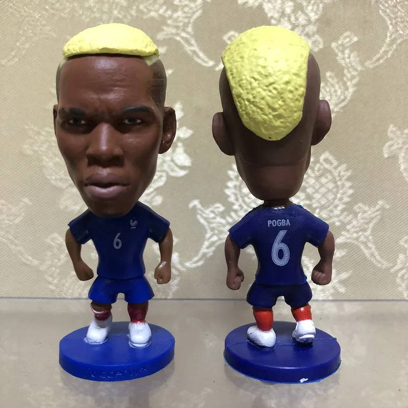 

Soccerwe 6.5 cm Height Soccer Cartoon Star Dolls France# 6# POGBA Figurine Blue Kit Children Toy Gift